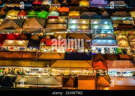 Talat lot Phi Ratchada (night market of Thailand, Bangkok) Stock Photo