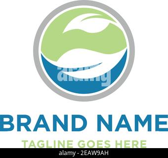 leaf circle logo your company Stock Vector