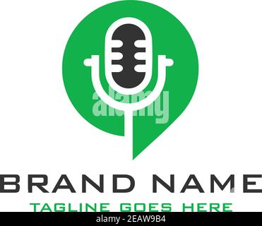 logo chat microphone your company Stock Vector
