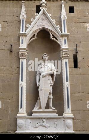 Saint George by Donatello, Orsanmichele Church in Florence, Tuscany, Italy Stock Photo