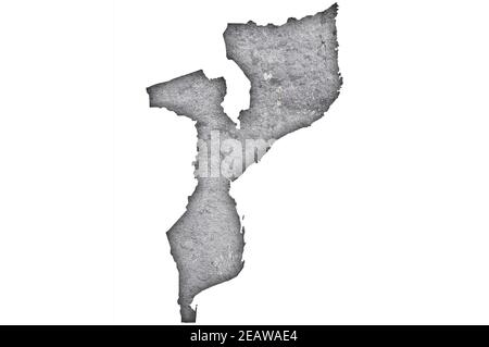 Map of Mozambique on weathered concrete Stock Photo - Alamy