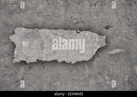 Map of Puerto Rico on weathered concrete Stock Photo - Alamy