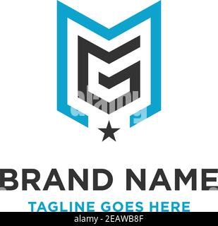 MG initial logo design your company Stock Vector