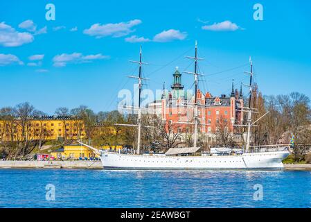 Hostel ship Af Chapman situated in Stockholm, Sweden. Stock Photo