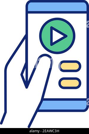 Mobile app RGB color icon Stock Vector