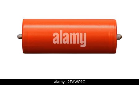 Lithium battery on white Stock Photo
