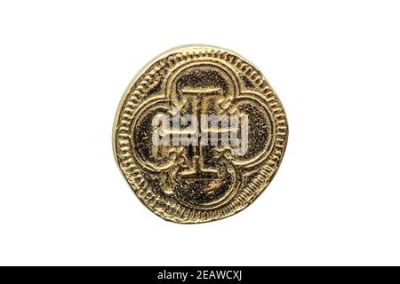 Gold Escudos Coin of Philip II (Felipe II) Stock Photo