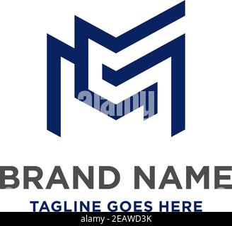 MC initial logo design your company Stock Vector