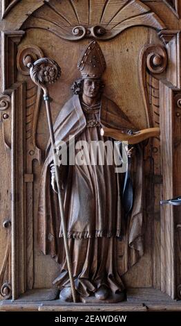 Saint Leodegar, door of the church of St. Leodegar in Lucerne, Switzerland Stock Photo