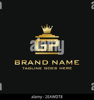 initial logo GP King your company Stock Vector