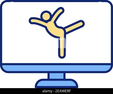 Yoga online classes RGB color icon Stock Vector