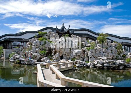 Lan Yuan Chinese Garden, Dunedin, South Island, New Zealand. Stock Photo