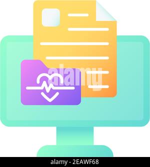 Online medical history vector flat color icon Stock Vector