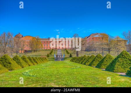Castle in Uppsala viewed from the botanical garden, Sweden Stock Photo
