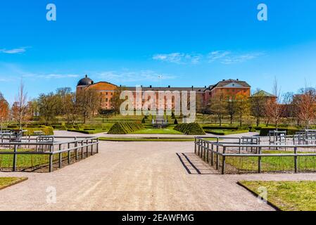 Castle in Uppsala viewed from the botanical garden, Sweden Stock Photo