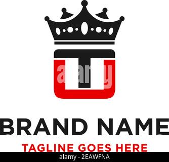 TU initial design and crown Stock Vector