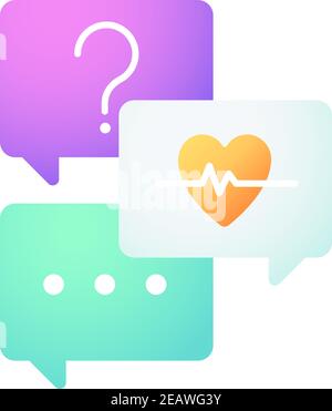 Free question to specialist vector flat color icon Stock Vector