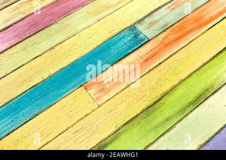 Multicolored wood background - Modern alternative vintage texture Stock Photo