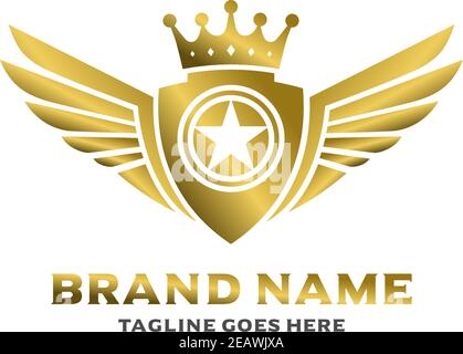 winged shield logo your company Stock Vector
