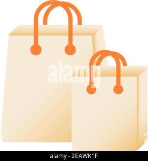 Shopping bags vector flat color icon Stock Vector