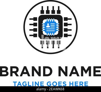 data chip logo your company Stock Vector