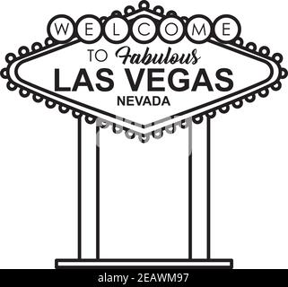 las vegas billboard icon over white background, line style, vector illustration Stock Vector