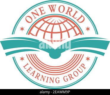 one word education logo emblem Stock Vector