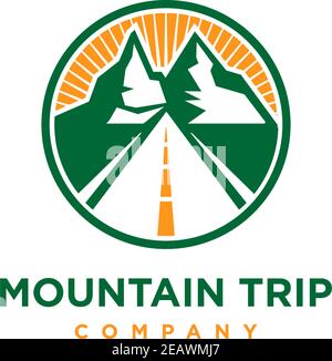 logo mountain trip your company Stock Vector