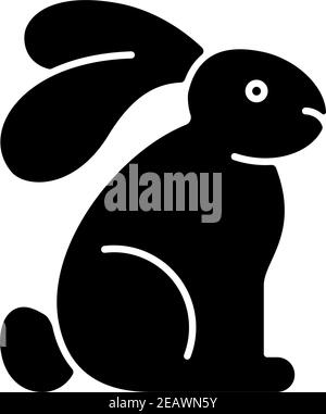 Cruelty free black glyph icon Stock Vector