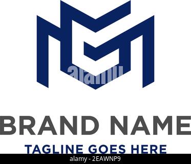 MG initial logo design your company Stock Vector