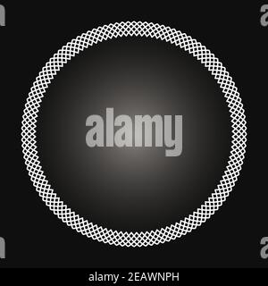 White frame with lace ornament in circle on black background. Art deco. Luxury round mandala, hand draw design. Ethnic motif. Abstract vector Stock Vector