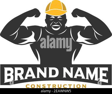 logo design of construction workers Stock Vector