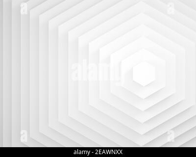 Abstract digital graphic background, white hexagons pattern. 3d rendering illustration Stock Photo