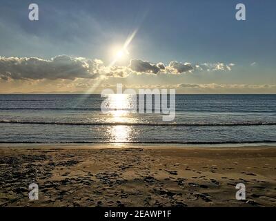 Beautiful sea and sky view before sunset Stock Photo