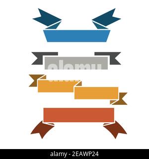 Vintage Styled Ribbons Collection set. Vector illustration Stock Vector