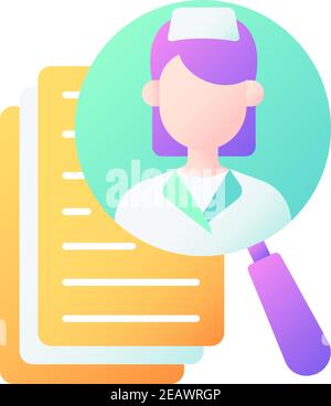 Choosing medical specialist vector flat color icon Stock Vector