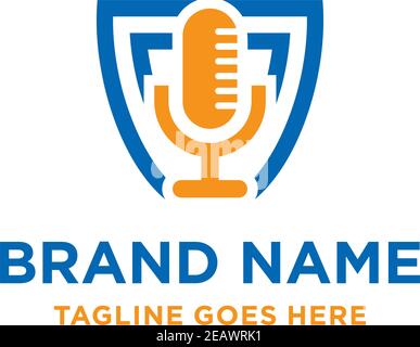 radio microphone logo design your company Stock Vector