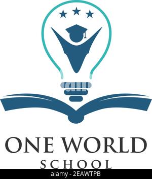 one word school logo your company Stock Vector