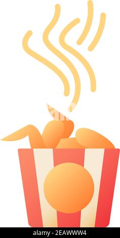 Takeout chicken wings vector flat color icon Stock Vector