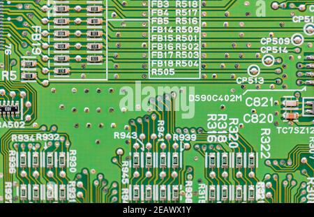 Close up image of a circuit board Stock Photo