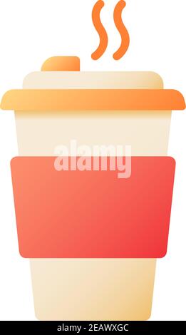Hot tea in take out cup vector flat color icon Stock Vector