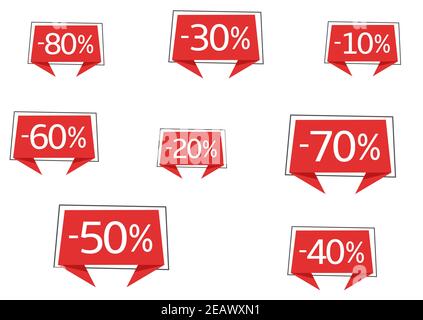 Red promo sticker set Stock Vector