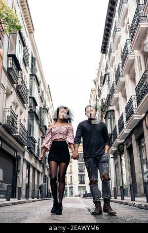 Affectionate And Happy Black Couple Together Outdoors Stock Photo