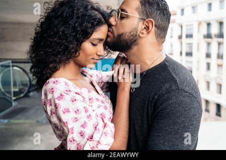 Affectionate And Happy Black Couple Together Outdoors Stock Photo