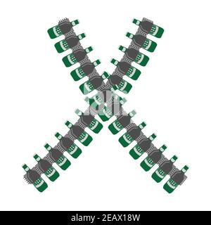 Bandolier from beer bottles. Ammunition for beer lovers Stock Vector