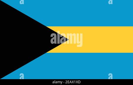 Bahamas Flag vector isolated on transparent background. The Bahamian flag is often used as a flag of convenience by foreign-owned merchant vessels. Stock Vector