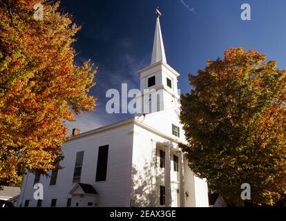 Dublin New Hampshire church in autumn