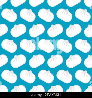 Baozi pattern seamless. Chinese dumplings background. Traditional food in China texture. vector ornament Stock Vector