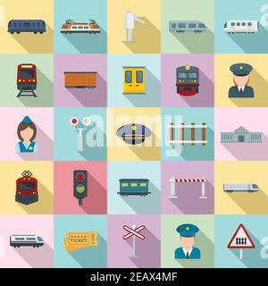 Electric train driver icons set vector flat Stock Vector Image & Art ...