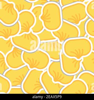 Baozi pattern seamless. Chinese dumplings background. Traditional food in China texture. vector ornament Stock Vector